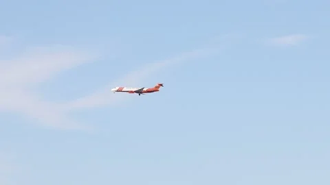 Fire Bomber Jet in Slow Motion Stock Footage 136212351