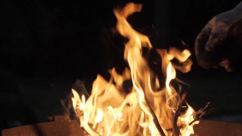 Fire bonfire burning for barbecue Stock Footage 106092440