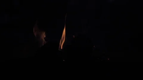 Fire bonfire burning for barbecue Видео 106092580