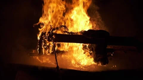 Fire / Bonfire with dripping slow motion 動画素材 147514552