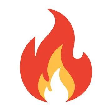 Fire, bonfire, flame, flame icon isolated on white background. Vector cartoon Stock Illustration