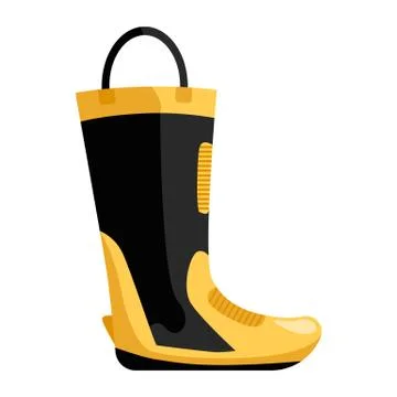 Fire boots isolated on white background. Firefighter protective clothing in f Stock Illustration