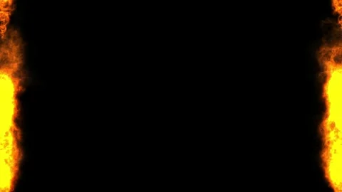 Fire border on black background Stock Footage 313827248