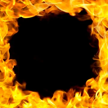 Fire border with flames Stock Illustration