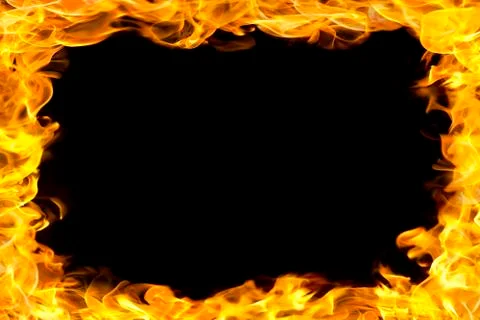 Fire border with flames Stock Illustration