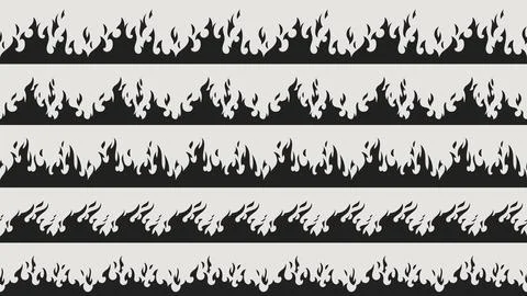 Fire border silhouette patterns Stock Illustration