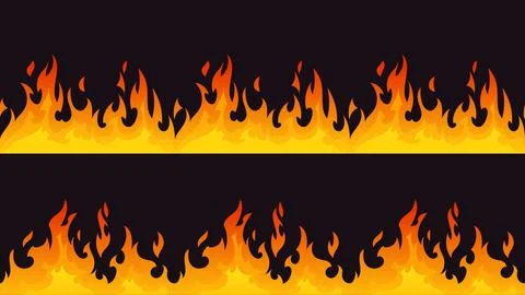 Fire border silhouette seamless pattern イラスト素材