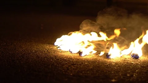 The fire in the bowl Stock Footage 98018018