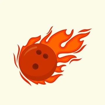 Fire Bowling Ball vector Illustration Stock Illustration