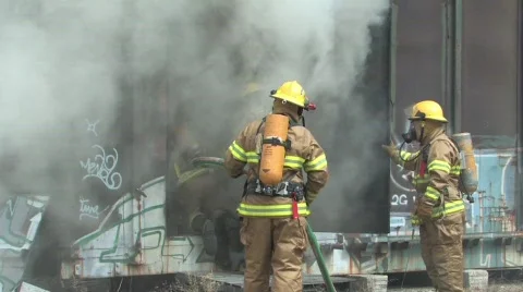 Fire in Boxcar Video stock 116036