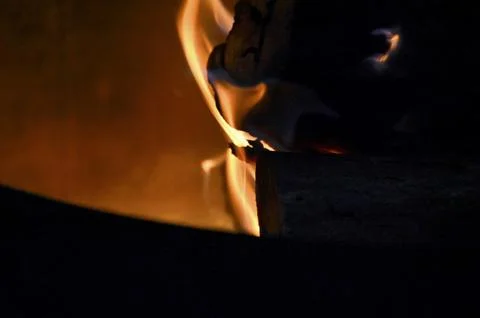 Fire on a Braai grill Foto stock