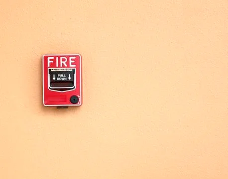 Fire break glass Foto stock