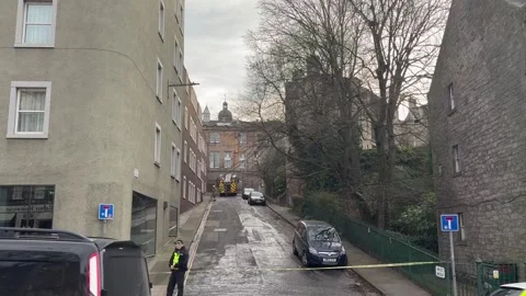 Fire breaks out in central Edinburgh flat Stock Footage 323373256
