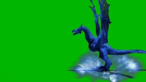 Fire Breathing Dragon on Green Screen Stock Footage 220756949