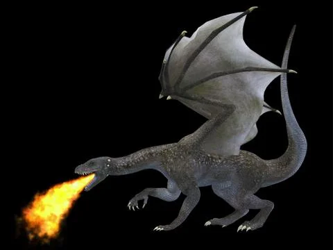 Fire Breathing Dragon Stock Illustration