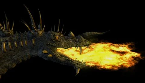 Fire Breathing Dragon Stock Illustration