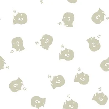 Fire breathing man glyph vector seamless pattern Stock Illustration