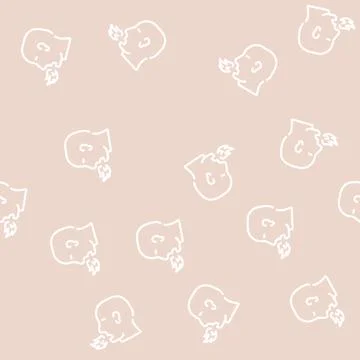 Fire breathing man line vector seamless pattern Illustrazione stock