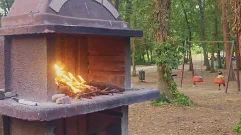 A fire in a brick. Stock Footage 284660885