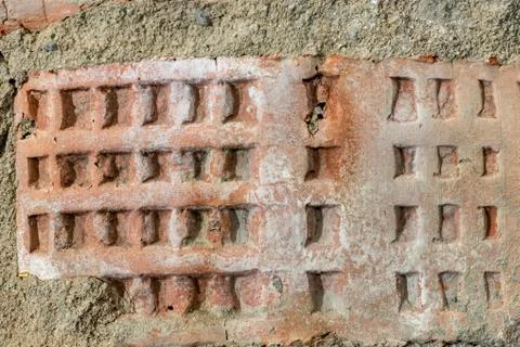 Fire brick of old rustic stove textured background Stock-Fotos