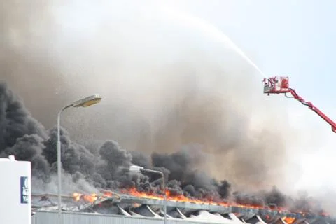 Fire brigade in action 库存照片