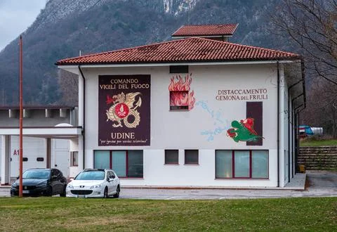 Fire brigade command in Gemona Stock Photos