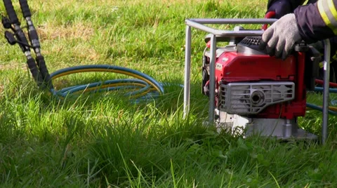 Fire brigade equipment preparation Vídeo Stock 28382256