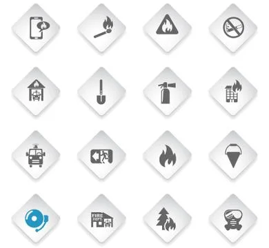 Fire brigade icon set Stock Illustration