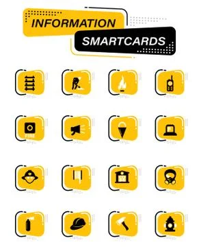 Fire brigade icons set Stock Illustration