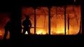 Fire-brigade inside burning building HD Footage