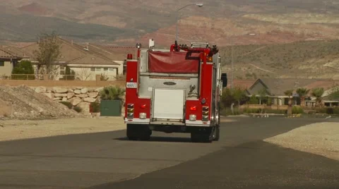 Fire brigade leaving from fire station Stock Footage 55571749