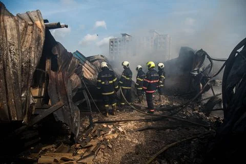 Fire brigade - Mankurd fire Stock Photos