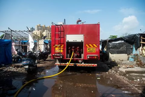 Fire brigade - Mankurd fire Stock Photos