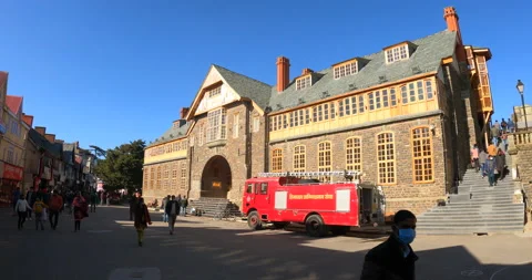 Fire Brigade standing outside the building Stock Footage 145923233