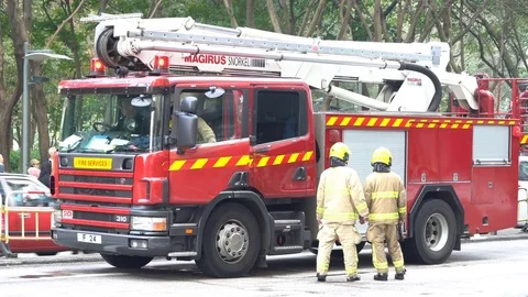 Fire Brigade Truck Video stock 78572186