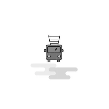 Fire brigade truck  Web Icon. Flat Line Filled Gray Icon Vector Ilustración de archivo