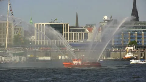 Fire brigade on the water Video stock 10867594