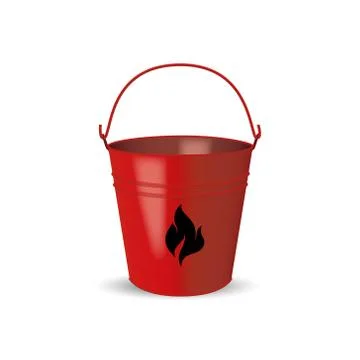 Fire bucket isolated on white background. Vector illustration. イラスト素材