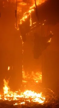 Fire in building Stock Photos