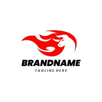 Fire bull logo design vector Stock Illustration