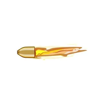 Fire bullet flying cartoon vector illustration Stock Illustration