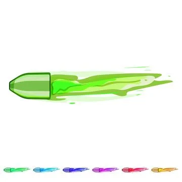 Fire bullet flying cartoon vector graphic Stock Illustration