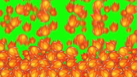 Fire burn emoji animation transition on green screen background Stock Footage 313860131