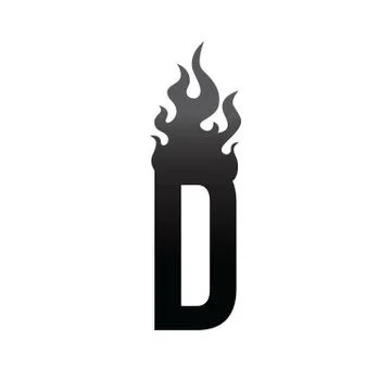 Fire burn initial letter alphabet Illustrazione stock