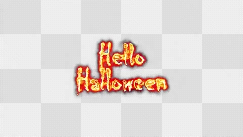 Fire burn text of Hello Halloween Word Stock Footage 190338072