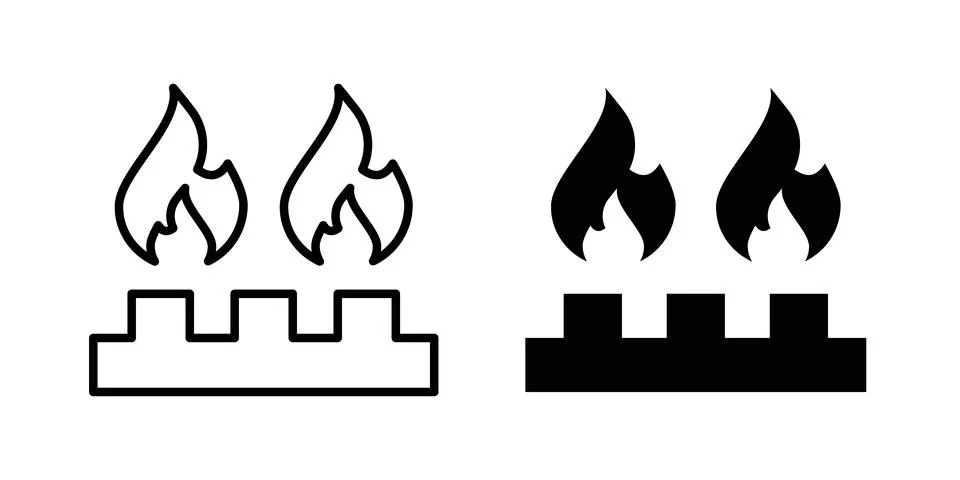 Fire burner icon vector, symbol, logo illustrations Illustrazione stock