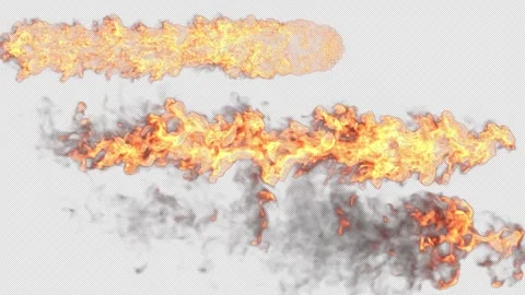 Fire burning and explosions on transparent with alpha channel. Video stock 308629051
