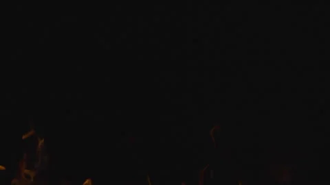 Fire burning and flame glowing on black background Stock Footage 247806246