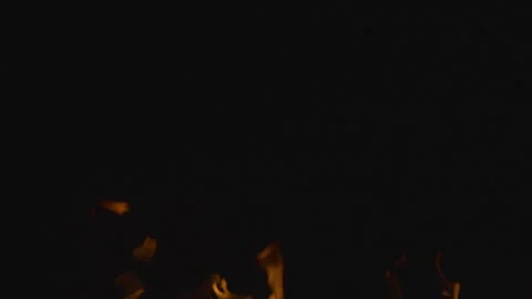 Fire burning and flame glowing on black background Stock Footage 247815327