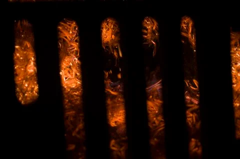 The fire from the burning bales of soya Stock Photos